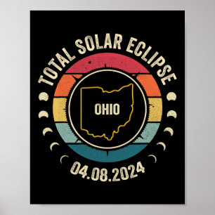 Ohio Totale Zonsverduistering 2024 American Totali Poster