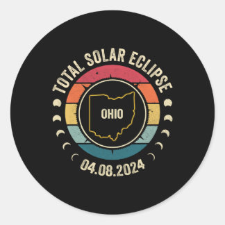 Ohio Totale Zonsverduistering 2024 American Totali Ronde Sticker