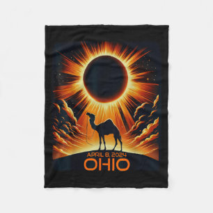 Ohio Totale Zonsverduistering 8 april 2024 Cadeau  Fleece Deken