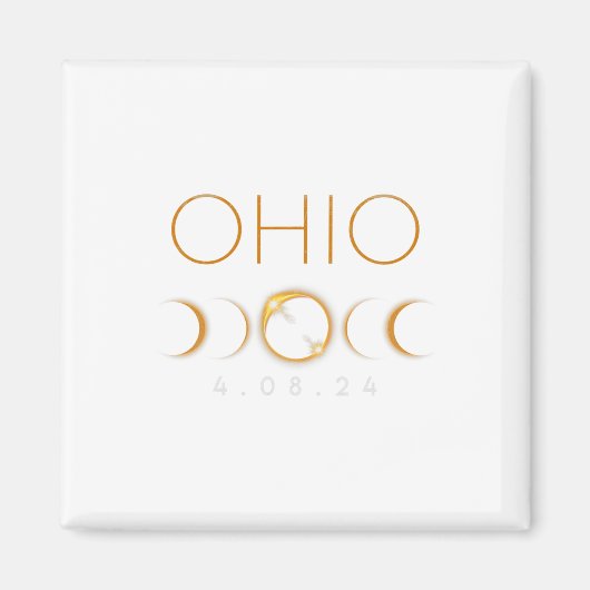 Ohio Totale Zonsverduistering April 8 2024 Ohio So Magneet (Voorkant)