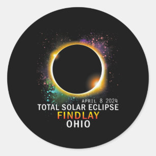 Ohio totale zonsverduistering april 8 2024 ronde sticker