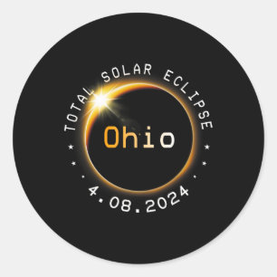 Ohio totaliteit Zonsverduistering 2024 4.08.24 acc Ronde Sticker