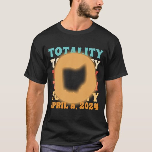 Ohio Totality Solar Eclipse 8 april 2024 Astronomi T-shirt (Voorkant)
