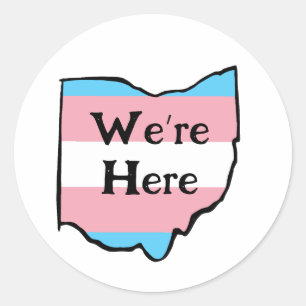 Ohio Trans Pride We zijn hier Ronde Sticker
