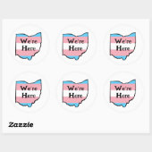 Ohio Trans Pride We zijn hier Ronde Sticker (Vel)