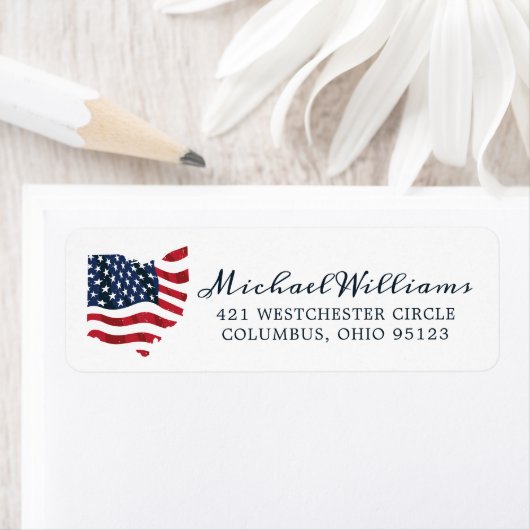 Ohio United States Flag Etiket (Insitu)