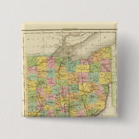 Ohio US Vierkante Button 5,1 Cm (Voorkant)
