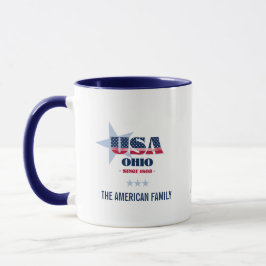 Ohio USA 1803 Gepersonaliseerde mok met blauwe ste