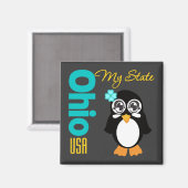 Ohio USA Penguin Magneet (Voorkant / Achterkant)