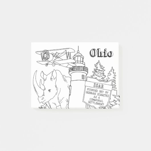 Ohio Vacation Drawing Vacation Art Traveling Desig Post-it® Notes (Voorkant)