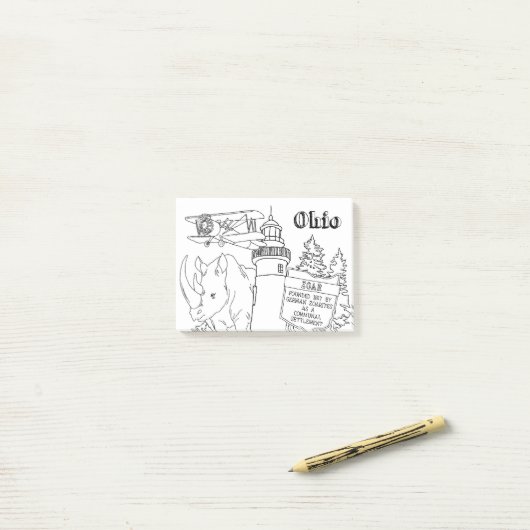 Ohio Vacation Drawing Vacation Art Traveling Desig Post-it® Notes (Op bureau)