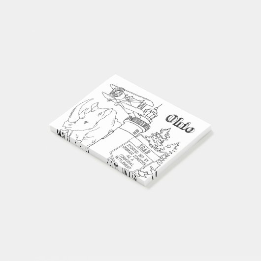 Ohio Vacation Drawing Vacation Art Traveling Desig Post-it® Notes (Schuin)