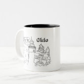 Ohio Vacation Drawing Vacation Art Traveling Desig Tweekleurige Koffiemok (Voorkant links)