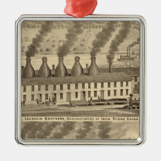 Ohio Valley Pottery, Laughlin Brothers Metalen Ornament (Voorkant)