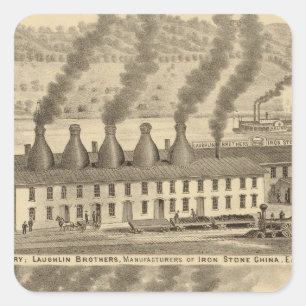 Ohio Valley Pottery, Laughlin Brothers Vierkante Sticker