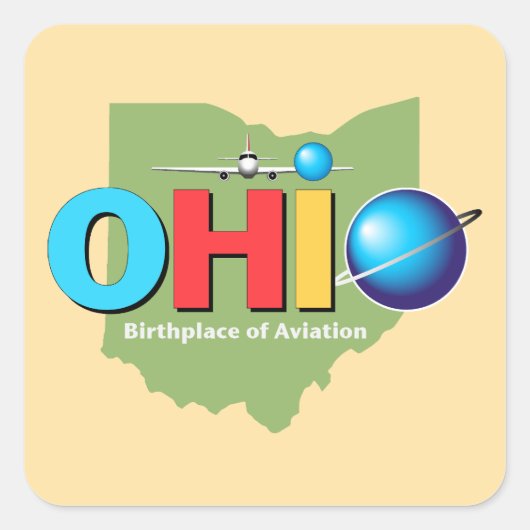 Ohio Verenigde Staten Vierkante Sticker (Voorkant)
