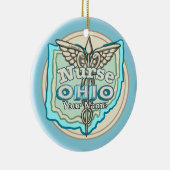 Ohio Verpleegster Caduceus Keramisch Ornament (Rechts)