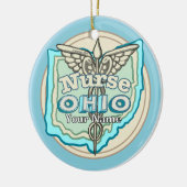 Ohio Verpleegster Caduceus Keramisch Ornament (Links)