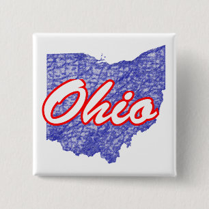 Ohio Vierkante Button 5,1 Cm