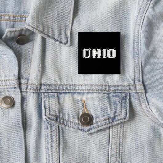 Ohio Vierkante Button 5,1 Cm (In situ)