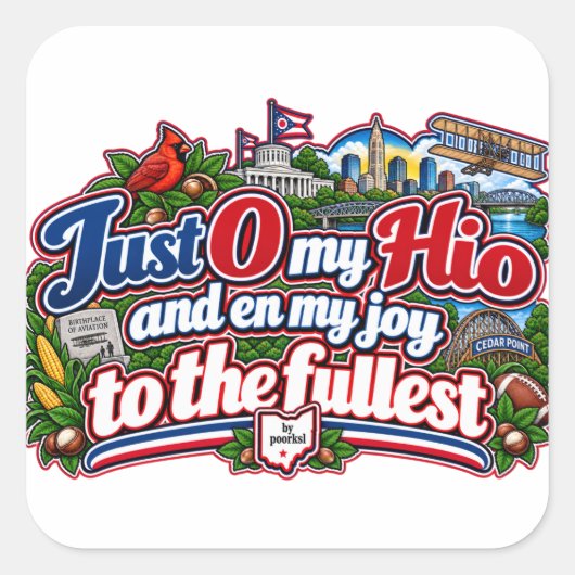 Ohio vierkante sticker (Voorkant)