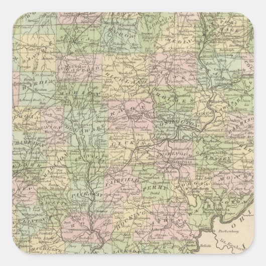 Ohio Vierkante Sticker (Voorkant)