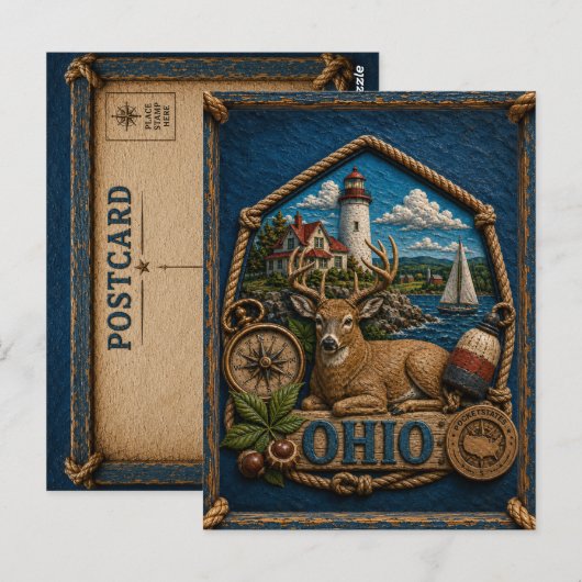 Ohio Vintage Reis Briefkaart (Voorkant / Achterkant)