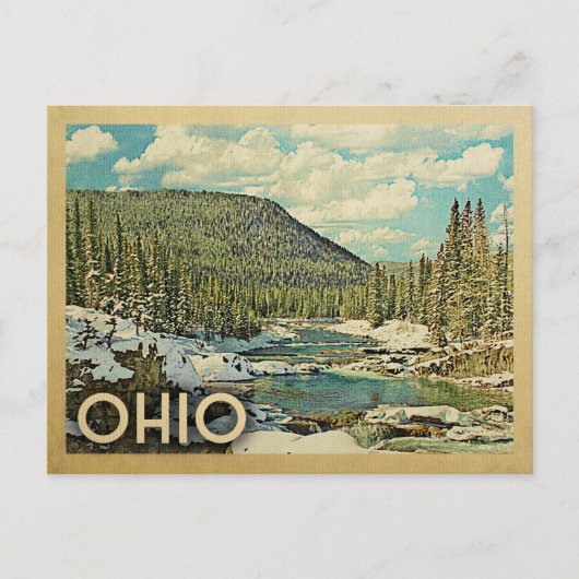 Ohio Vintage Travel Snowy Winter Natuur Briefkaart (Voorkant)