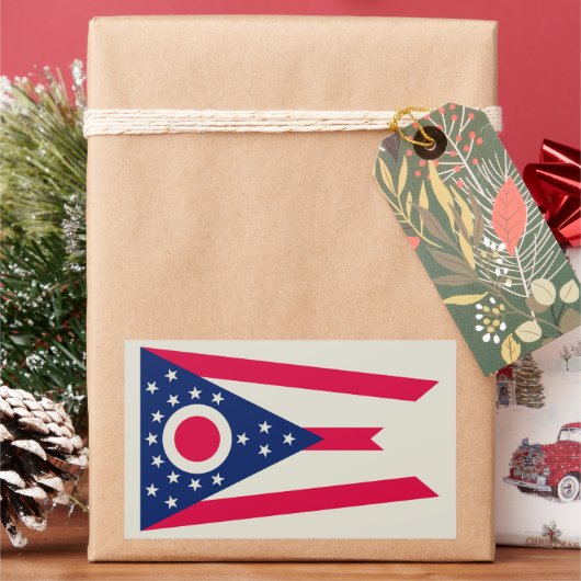 Ohio-vlag: De Buckeye-staatbanner Rechthoekige Sticker (Feestdagen)