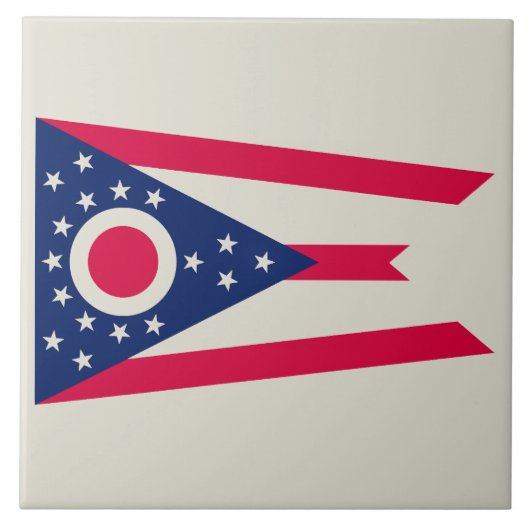 Ohio-vlag: De Buckeye-staatbanner Tegeltje (Voorkant)