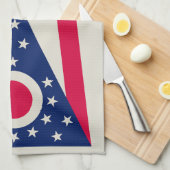 Ohio-vlag: De Buckeye-staatbanner Theedoek (Quarter Fold)