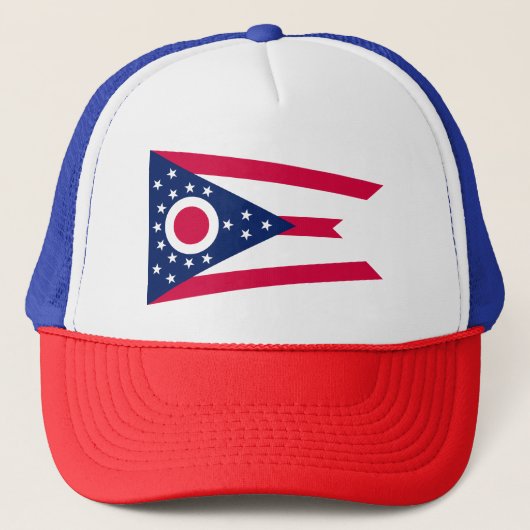 Ohio Vlag: De Buckeye Staatsbanier Trucker Pet (Voorkant)
