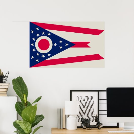 Ohio-vlag: De Buckeye-staatsbanner Poster (Thuiskantoor)