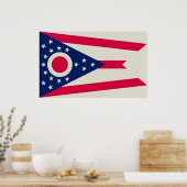 Ohio-vlag: De Buckeye-staatsbanner Poster (Keuken)