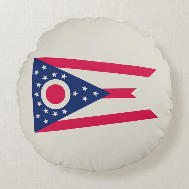 Ohio-vlag: De Buckeye State-banner Rond Kussen (Voorkant)