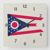 Ohio-vlag: De Buckeye State-banner Vierkante Klok (Voorkant)
