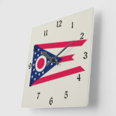 Ohio-vlag: De Buckeye State-banner Vierkante Klok (Hoek)