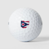 Ohio vlag en kaart golfballen (Voorkant)