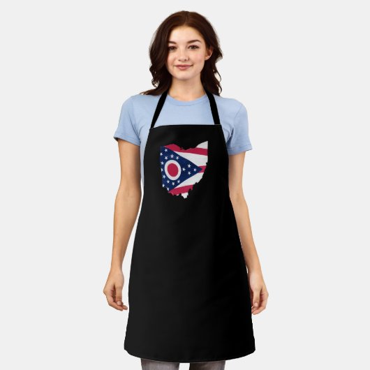 Ohio vlag en kaart schort (Gedragen)