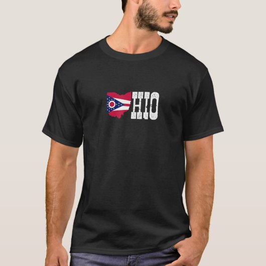 Ohio-vlag en Ohio-vlag met trots voor Ohio T-shirt (Voorkant)