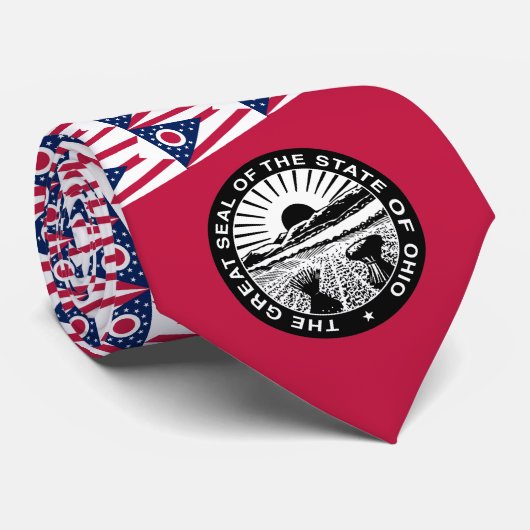 Ohio Vlag en Zegel, Vlag van Ohio Stropdas (Opgerold)