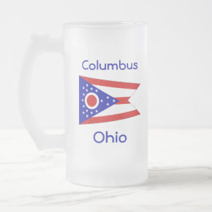 Ohio Vlag Kaart Stad Mok