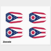 Ohio vlag ovale sticker (Vel)