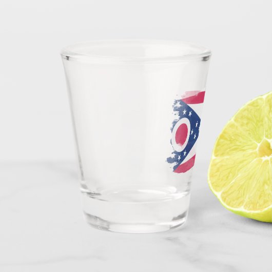 Ohio vlag penseelstreek, Ohio vlag Shot Glas (Links)
