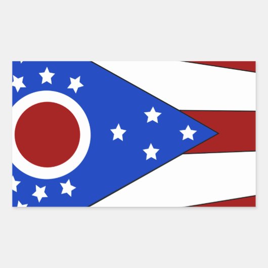Ohio vlag rechthoekige sticker (Voorkant)