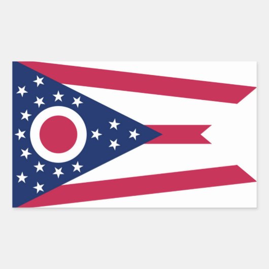 Ohio-vlag Rechthoekige Sticker (Voorkant)