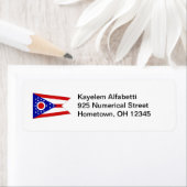 Ohio vlag retour adres label (Insitu)