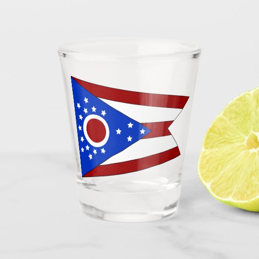 Ohio vlag shot glas (Voorkant)