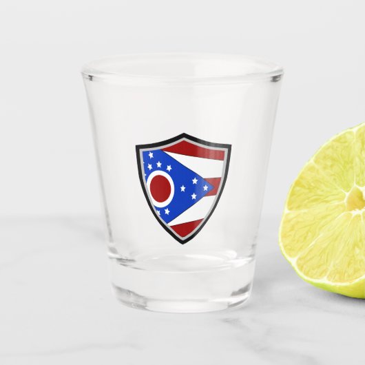 Ohio vlag shot glas (Voorkant)