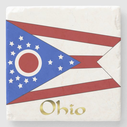 Ohio vlag stenen onderzetter (Voorkant)